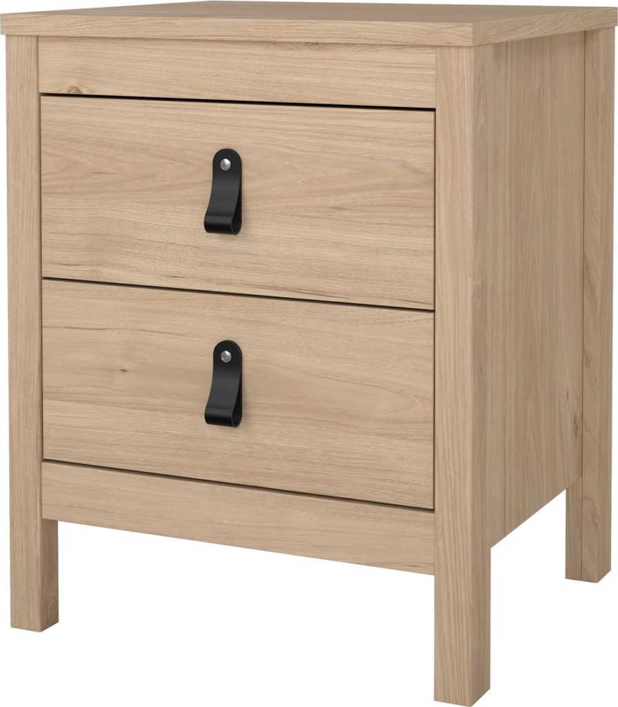 Sengebord Vesterholm Lunor natbord, 2 skuffer, Jackson Hickory, H54ÃB44ÃD38 cm, FSC-certificeret, fremstillet i Danmark